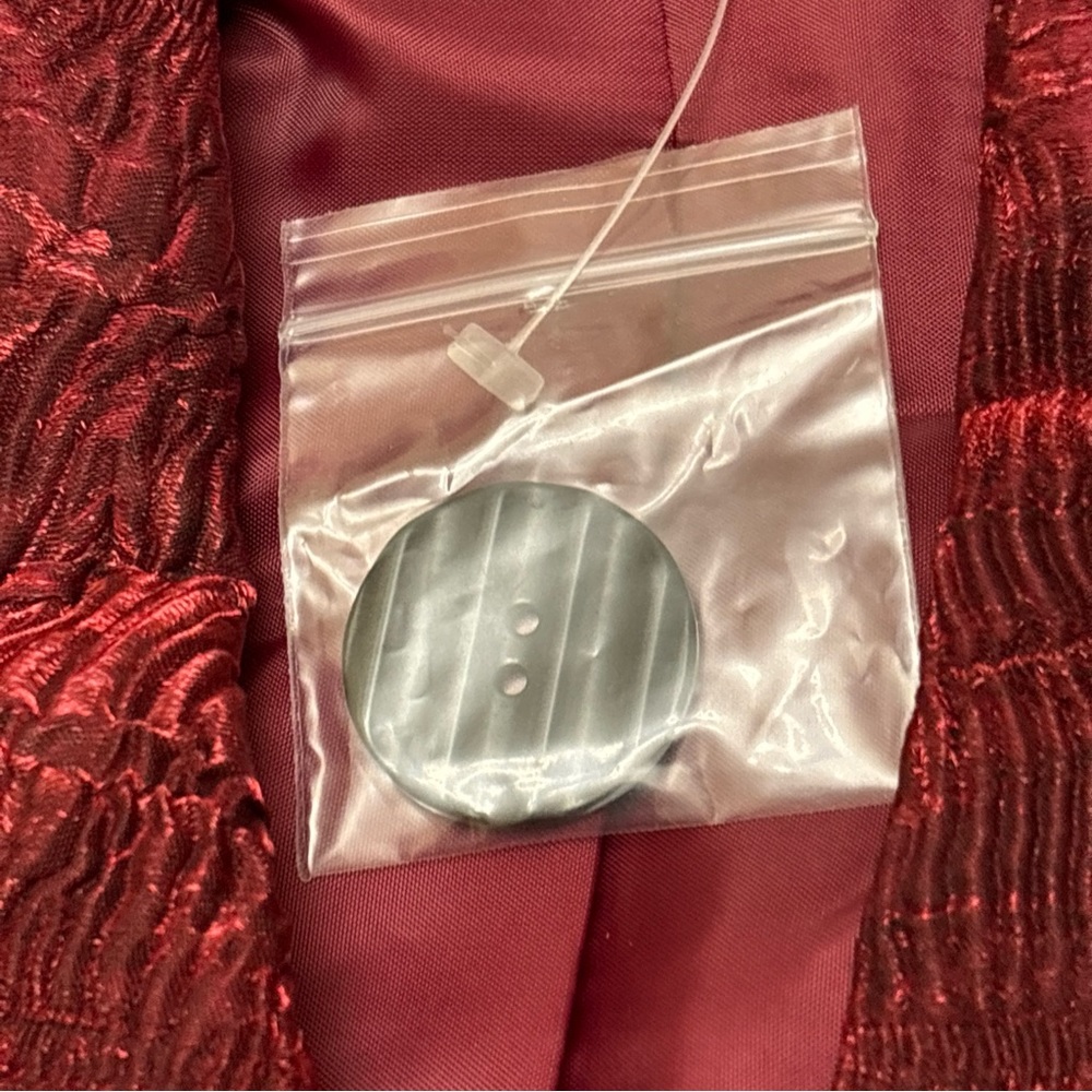 Simonton Says Ruby Red Jacket Button M Rayon Poly… - image 3